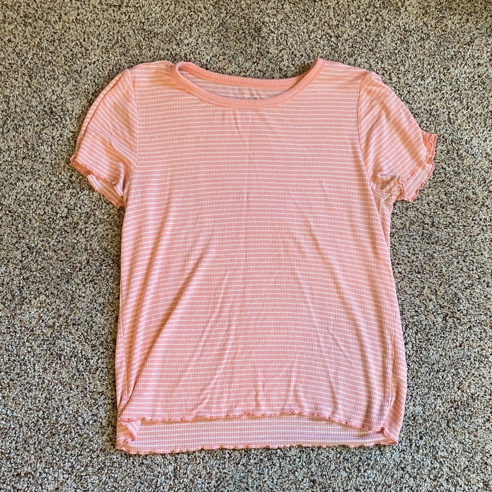 Pink and white striped shirt